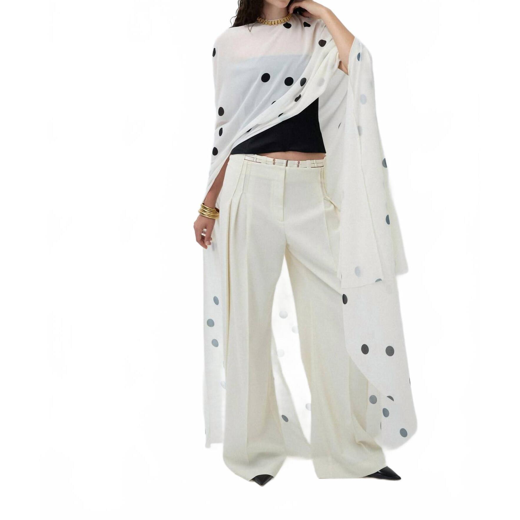 New Anna October Antonia Bell-Curved Length Cape In White